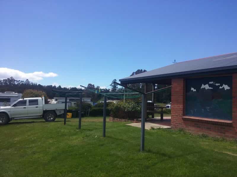 Amenities block with washing lines