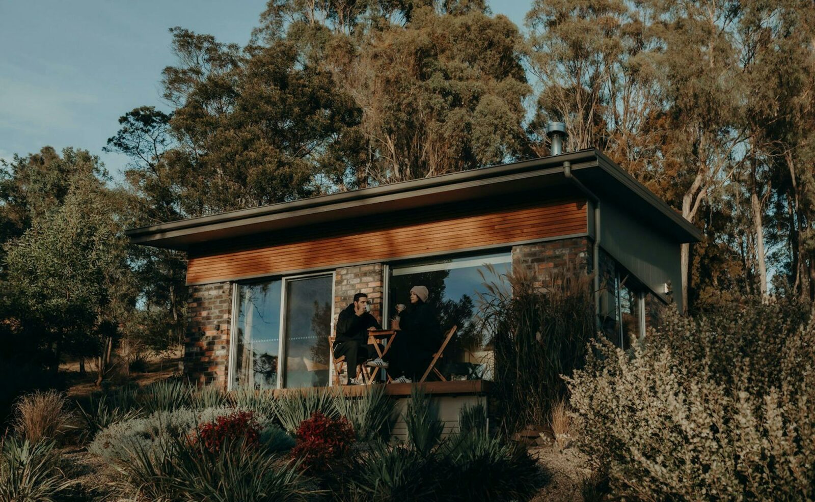 outside view of an off grid cabin in the bush
