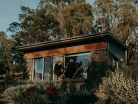 outside view of an off grid cabin in the bush