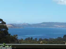 Channel and Bruny view from our guest balcony