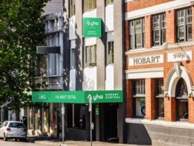 Photograph showing external street view of YHA Hobart Central