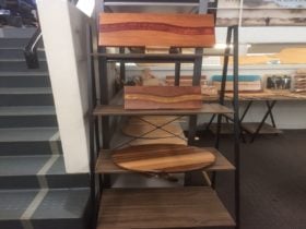 A selection of Tasmanian timber lazy susans, chopping boards, cheese knives and more