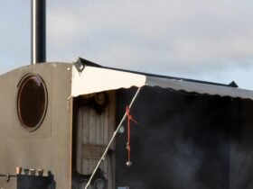 a mobile luxury sauna on wheels