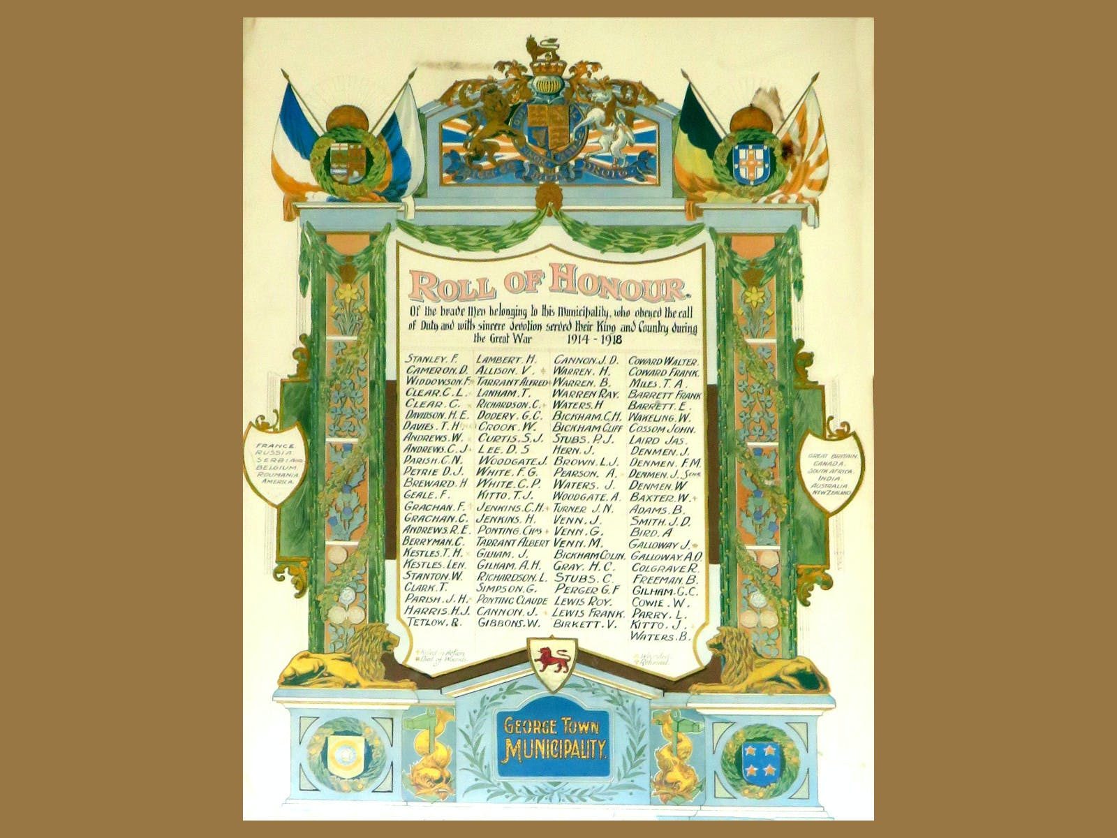 The Great War - Roll of Honour