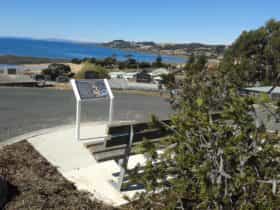 Penguin General Cemetery looking out over Bass Strait
