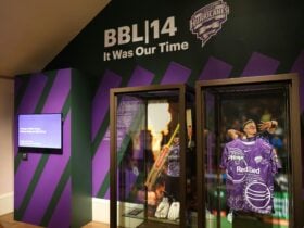 Display BBL|14 display featuring showcases with Captain Nathan Ellis