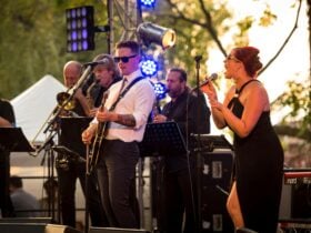 Band playing on stage