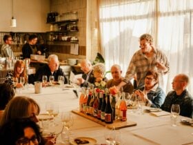 Long table wine tasting