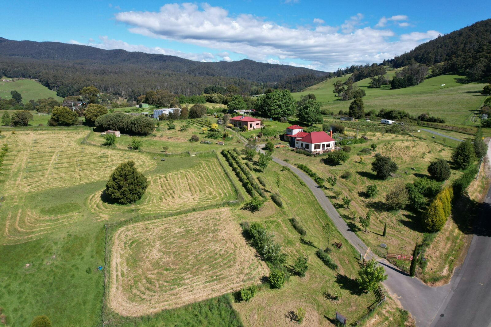 drone shot of entrance