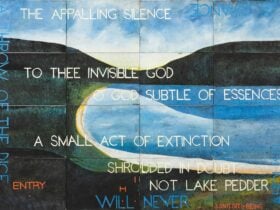 Painted landscape on 9 panels - Lake Pedder