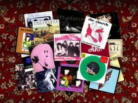 a scattering of album covers on retro album covers
