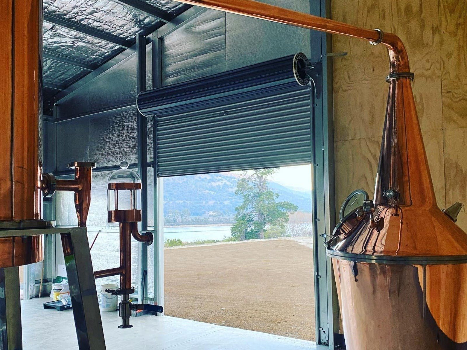 Photo of our stills and the River Derwent in the background