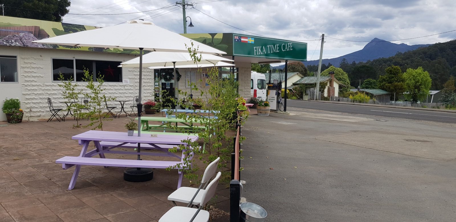 Sit outside and enjoy the mountain views