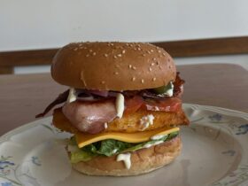 Loaded breakfast burger