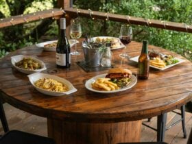 Gather with friends at Maydena Eats and enjoy a variety of dishes and drinks