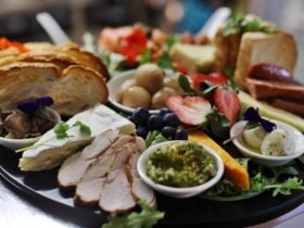 platter of fresh local cheeses, charcuterie, seafoods, fruits and our Tassie pickled onions.