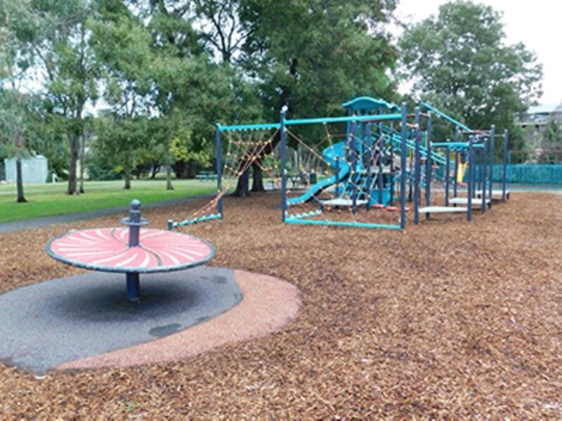 Park with trees and children