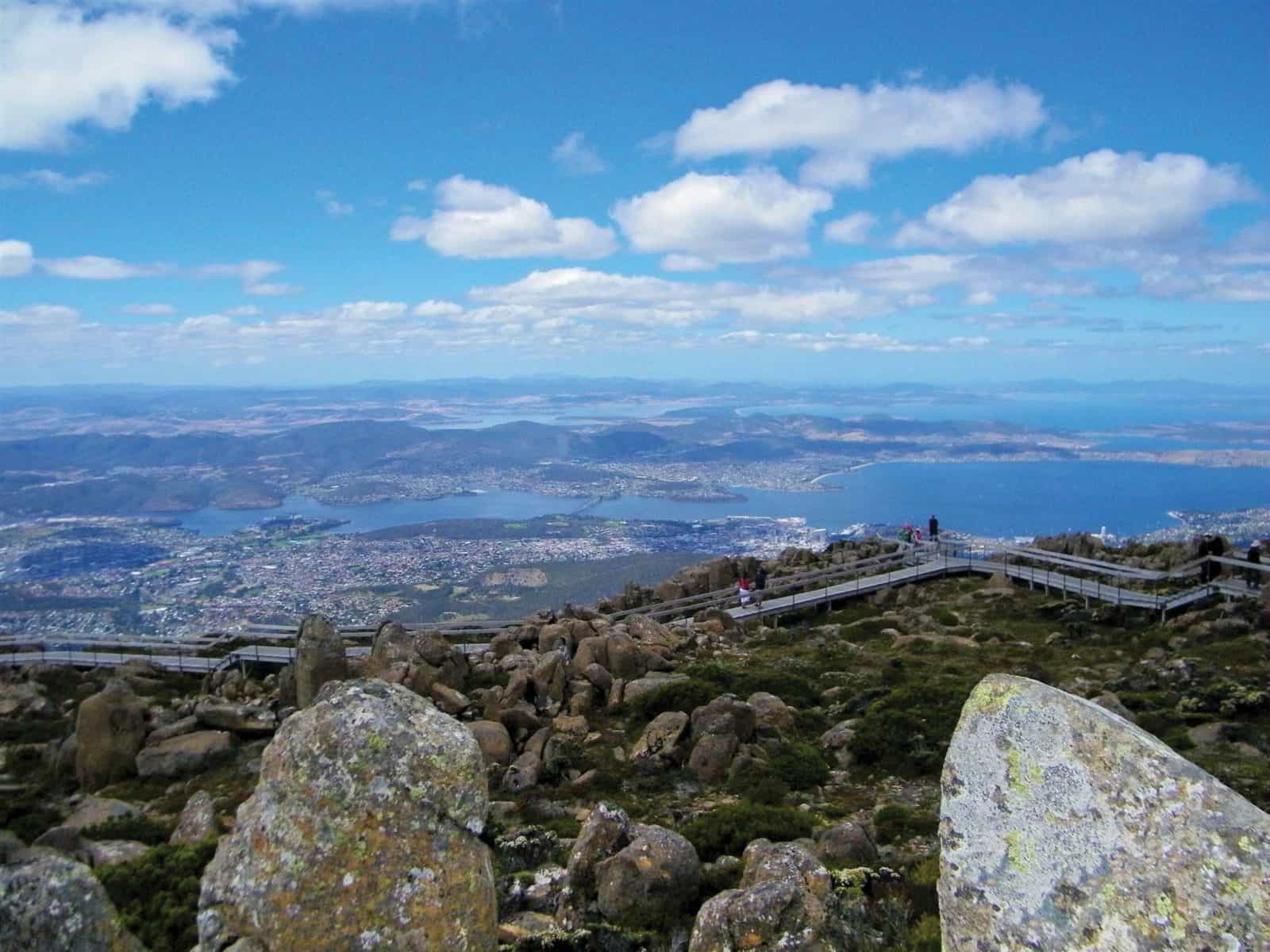 View of Hobart city from Mt Wellington