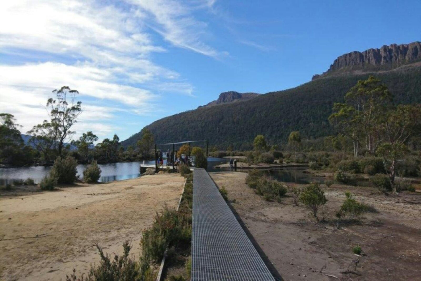 Track finish at the jetty at Lake St Clair
