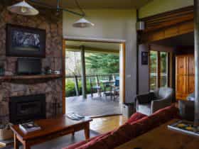 Cosy sitting area with wood fire