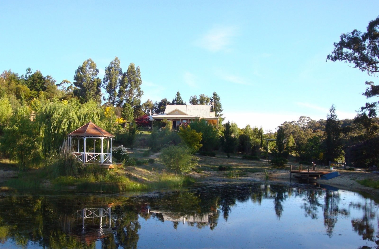 Lake, Gazebo and Gatsby House