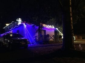 Christmas Lights at a motel