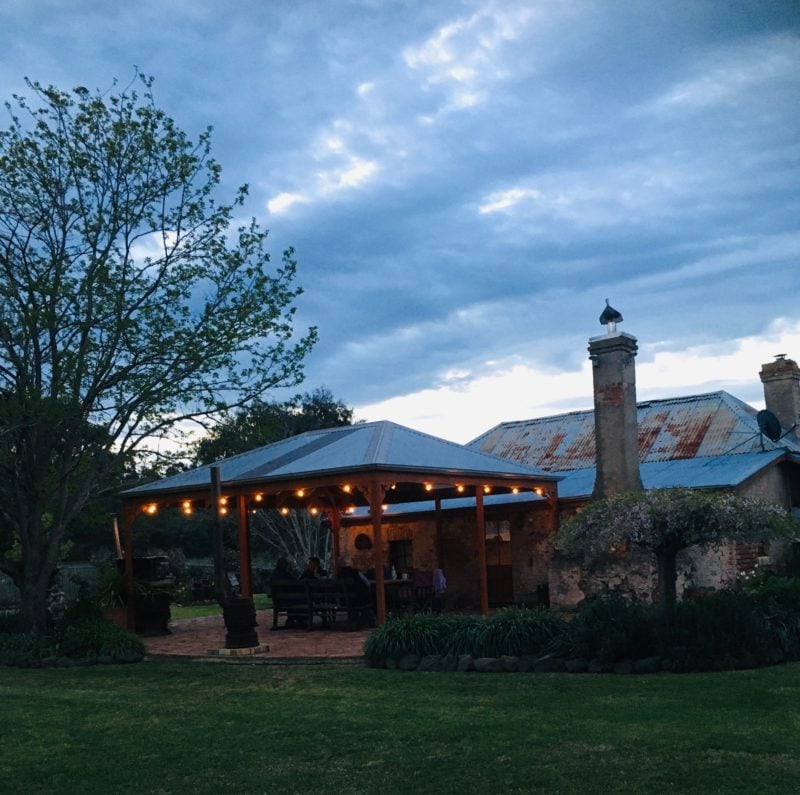 Outdoor area at night
