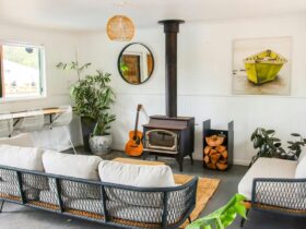 Eight Acres Pool house with lounge, communal kitchen, and glamping showers and toilets