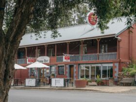 Exterior of a two storey country hotel