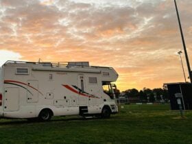 RV Camping at Sunset