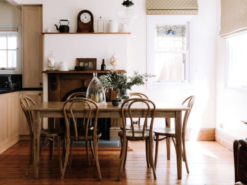 Open plan kitchen and dining areas
