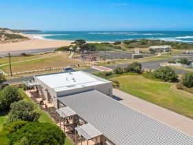 Aerial photo towards beach