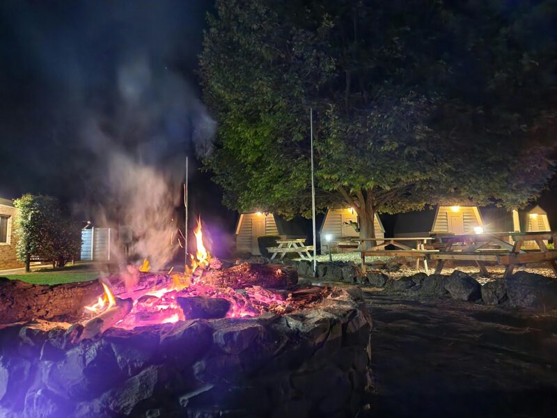 Several camp fires provide the perfect opportunity for camp oven roasts or just relaxing with mates.