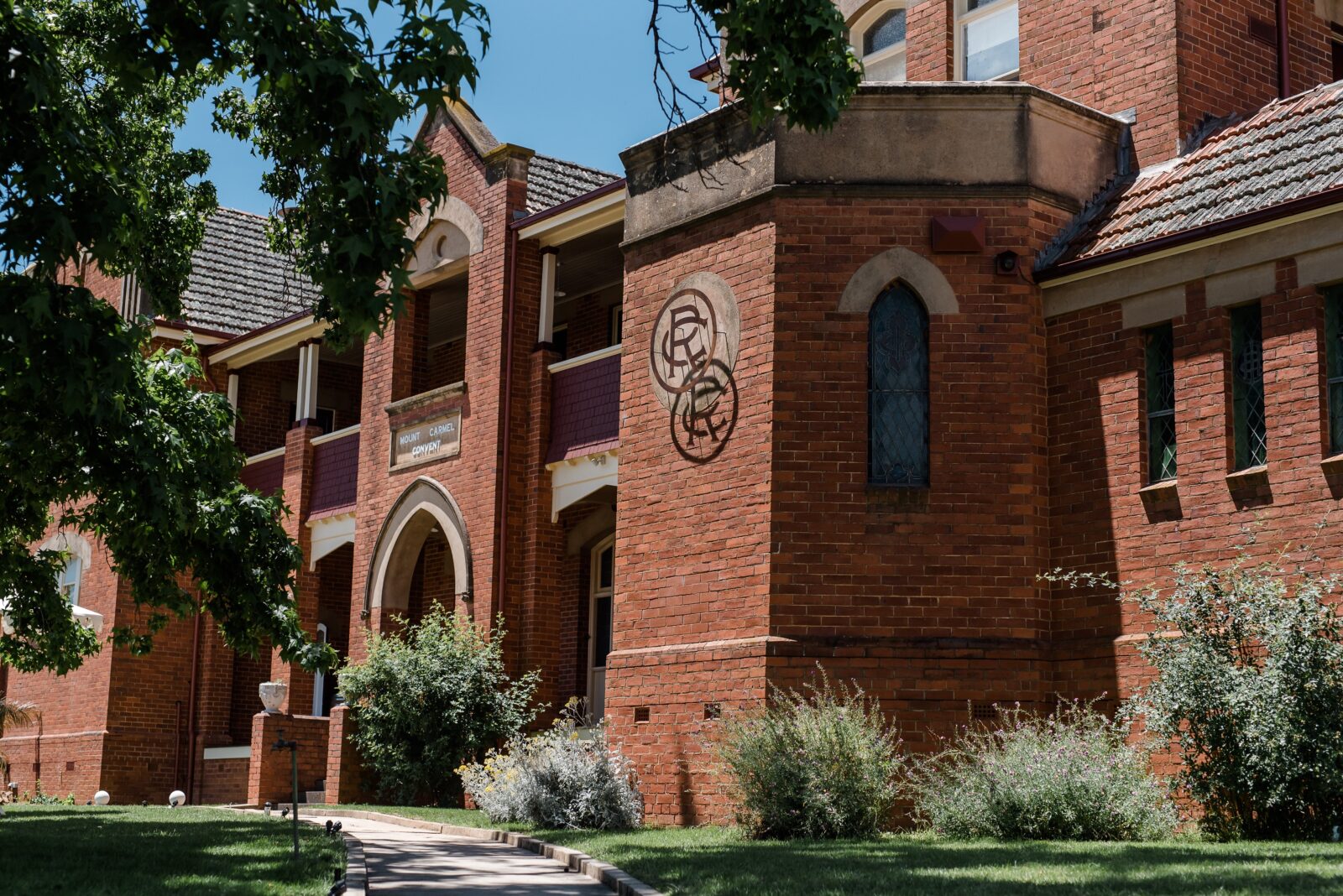 The front facade of the convent building
