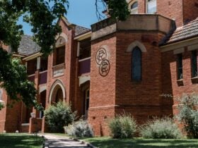 The front facade of the convent building
