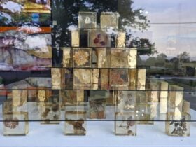 Statis by Karly Michelle Edgar in the window of Art & Alchemy Gallery & Studio