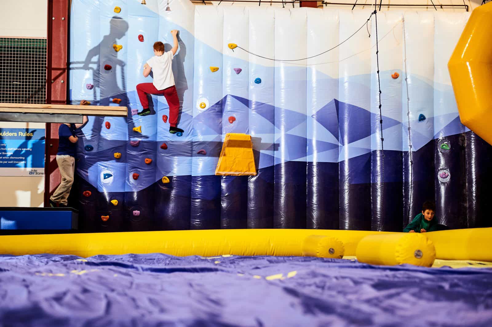 Inflatable climbing wall at Buller Air Zone