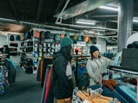Couple shopping at Falls Creek Sports