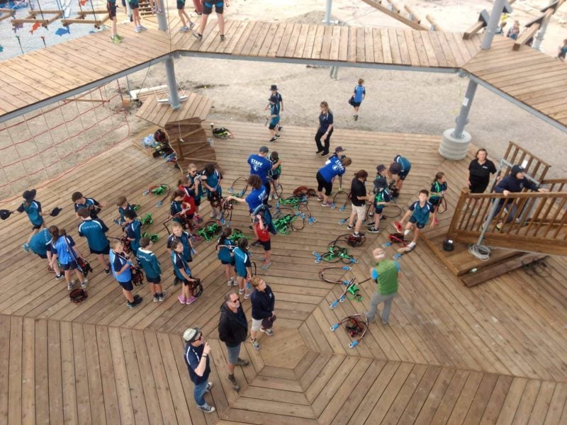 School Group getting ready to tackle a climb