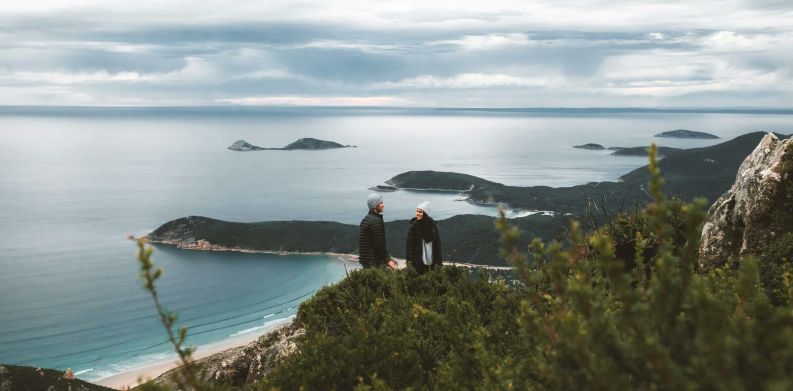 Couple looking over Mt Oberon