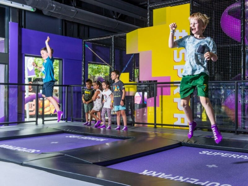 Kids jumping on trampoline