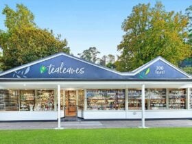 exterios of Tealeaves, Olinda, with glass windows showcasing the products available