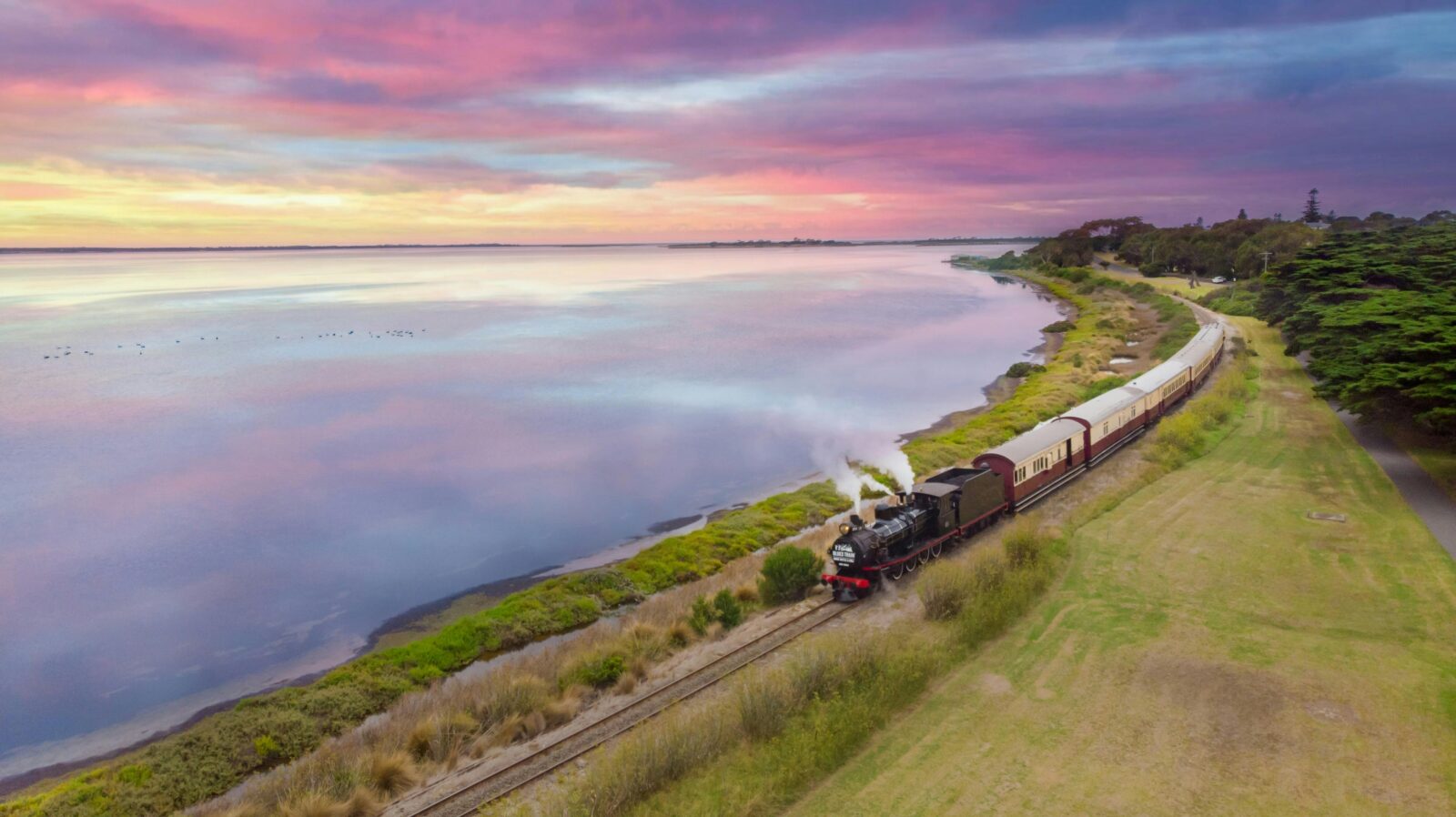 Beautiful Swan Bay at Sunset on The Blues Train