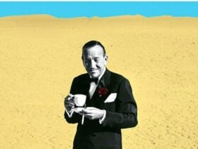 Dapper man drinking tea