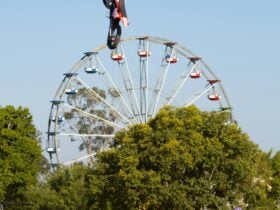 Aussie FMX Stunt Riders perform their tricks.