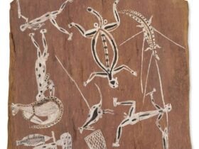 Image of Bark painting by David Namirlmirl Mangiru