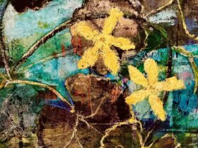 Works expressed in stitch and brushstroke