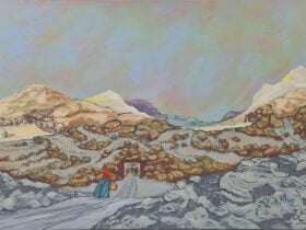 Photo of painting by Linda Gallus Sustenance, 2025 (detail), acrylic on canvas. 91cm x 61cm.