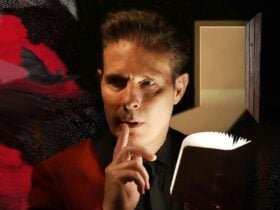 Magician reading book