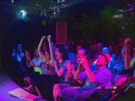 An audience laughing at Melbourne International Comedy Festival Club Club at Theory Bar